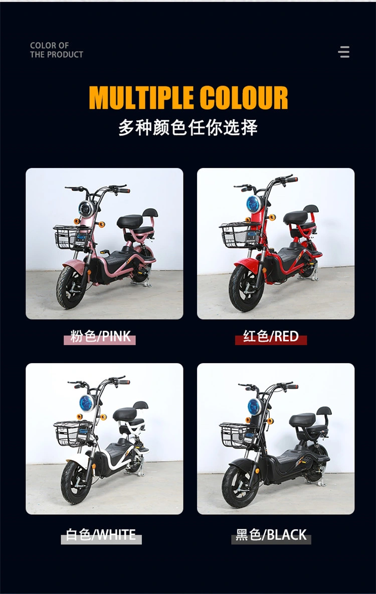 Wholesale Electric Vehicle Mini Scooter 2 Wheel MID Motor E Bike 500W 48V/60V Brushless Bicycle for Adult